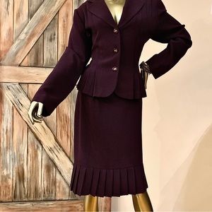 Danny & Nicole Dark Purple Skirt Suit Size 14